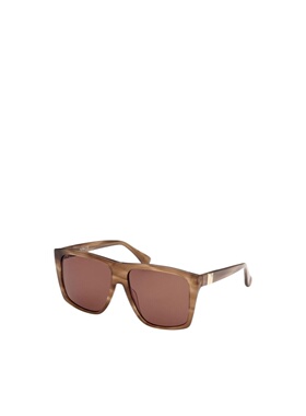 1h可退 MAX MARA 女士眼镜 MM002156E AW2024 棕色 全框太阳镜