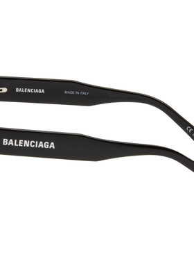 Balenciaga 巴黎世家 女士 黑色 Flat Text Cateye 太阳镜 BB0447
