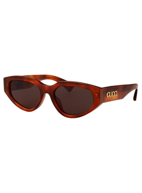 1h可退 GUCCI 女士眼镜 GG1845SA002 AW2025 棕色 猫眼太阳镜古驰