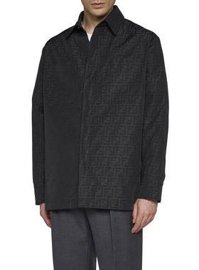 FENDI 男士衬衫 FW1141A6WJF0QT6 AW2024 黑色 FENDI MEN'S FW114