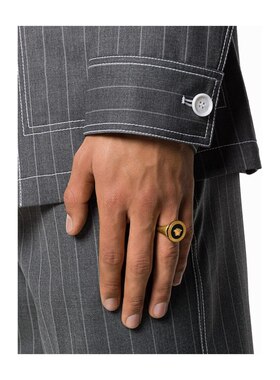 VERSACE 男士戒指 DG57285DJMRK41T SS2025 金色