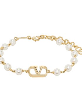 1h可退 潮奢 valentino 华伦天奴 女士 金色 & 白色 VLogo Signat