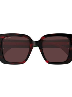 GUCCI 女士眼镜 GG1861S003 SS2025 红色 方框太阳镜古驰