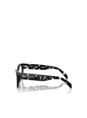 1h可退 PRADA 女士眼镜 PRA16V15O1O1 SS2025 黑色 徽标平光镜