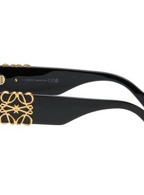 LOEWE 罗意威 男士 黑色 Beveled Oval Maxi Anagram 太阳镜 LW40