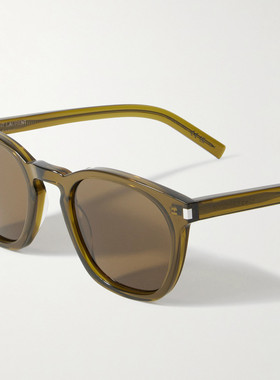 潮奢 Saint Laurent 圣罗兰 男士 Recycled-Acetate D形框太阳眼