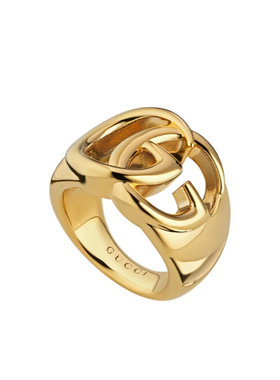 GUCCI 女士戒指 864913I46000912 SS2026 金色 GG Marmont 镂空戒