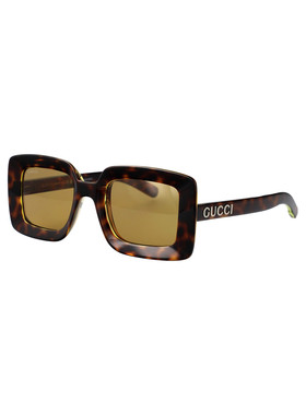 GUCCI 女士眼镜 GG1718S002 AW2025 古驰 绿色几何太阳镜