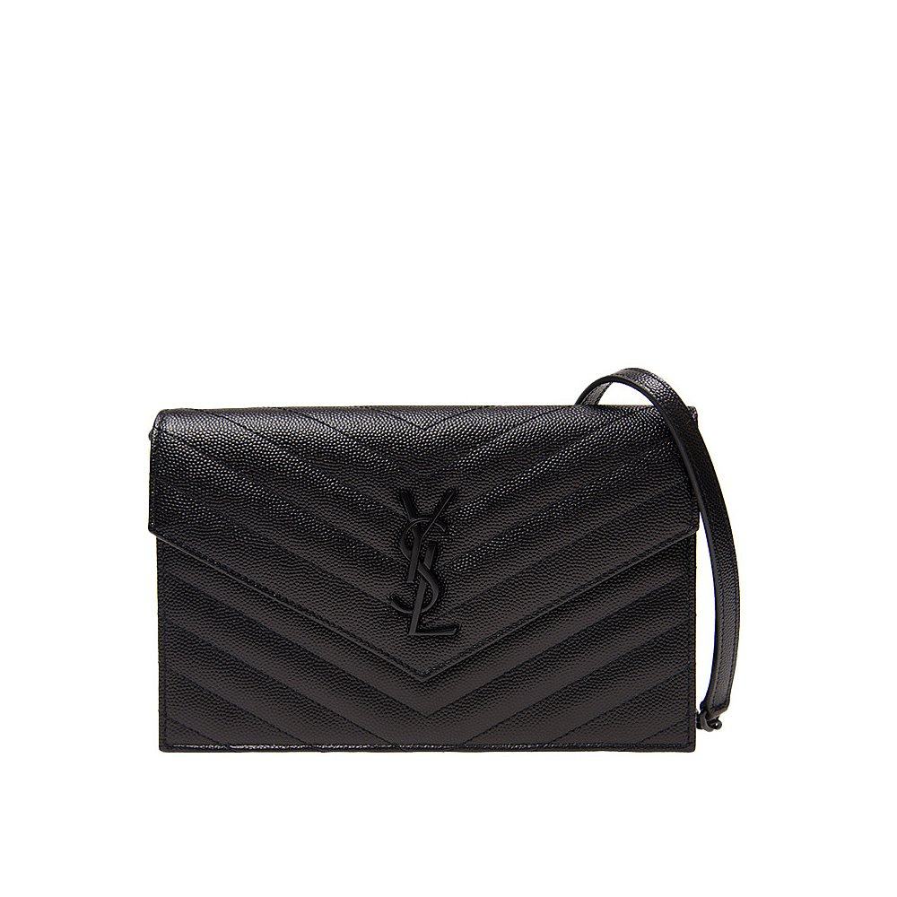 香港直邮圣罗兰女士黑色牛皮单肩包 天猫国际香港直购女士包袋