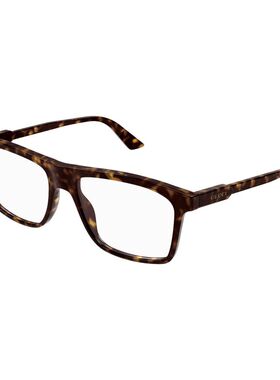 GUCCI 男士眼镜 GG1820O002 SS2025 深棕色 方框平光镜古驰