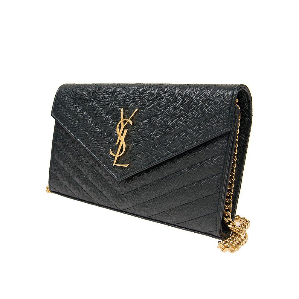 香港直邮圣罗兰女士绿色字母单肩包 天猫国际香港直购女士包袋