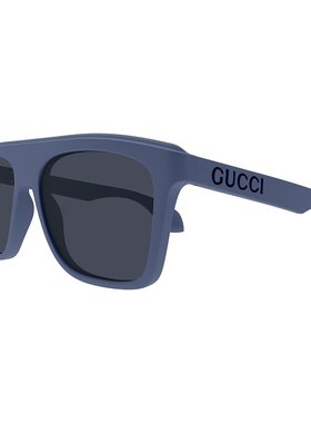 GUCCI 男士太阳镜 GG1570S008 SS2025 蓝色 矩形太阳镜古驰