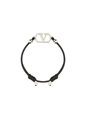 VALENTINO 女士手链手镯 WJ0X85JWEEDM SS2025 黑色 徽标手链