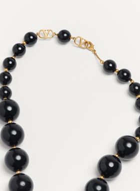 VALENTINO 女士项链 WJ0Y03QBTR4J AW2025 黑色 COEUR ROYAL 徽标