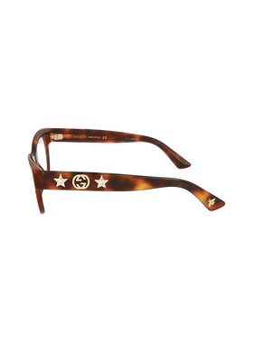 GUCCI 女士眼镜 GG0209O002 AW2023 古驰徽标 棕色平光镜