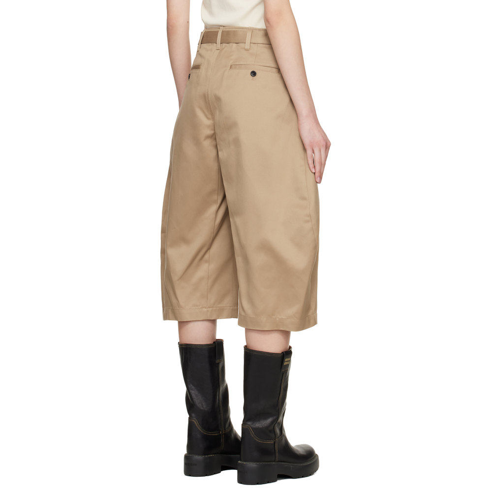 1h可退 潮奢 Sacai 女士 驼色 Cotton Chino 短裤 2608302,淘宝优惠券,粉丝福利购,淘宝优惠卷