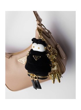 PRADA 女士项链 1TT2112C68F0002 SS2025 黑色 logo-plaque robot