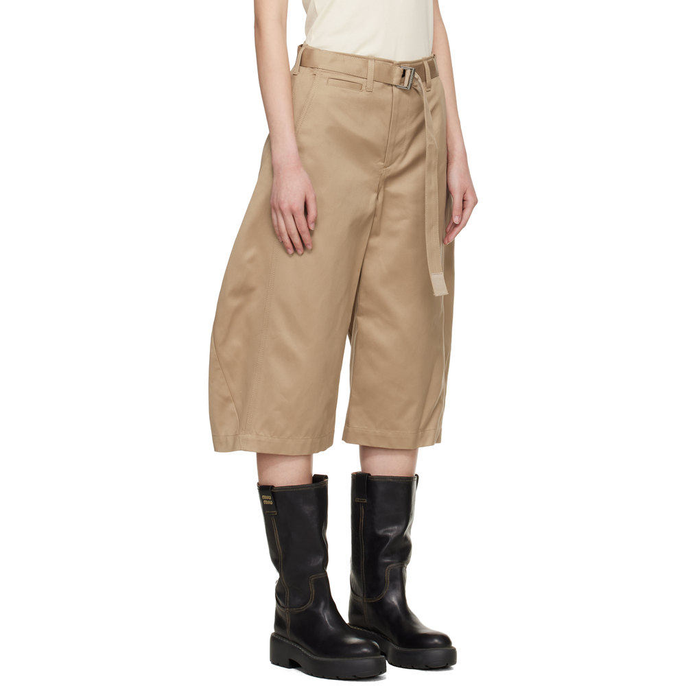 1h可退 潮奢 Sacai 女士 驼色 Cotton Chino 短裤 2608302,淘宝优惠券,粉丝福利购,淘宝优惠卷