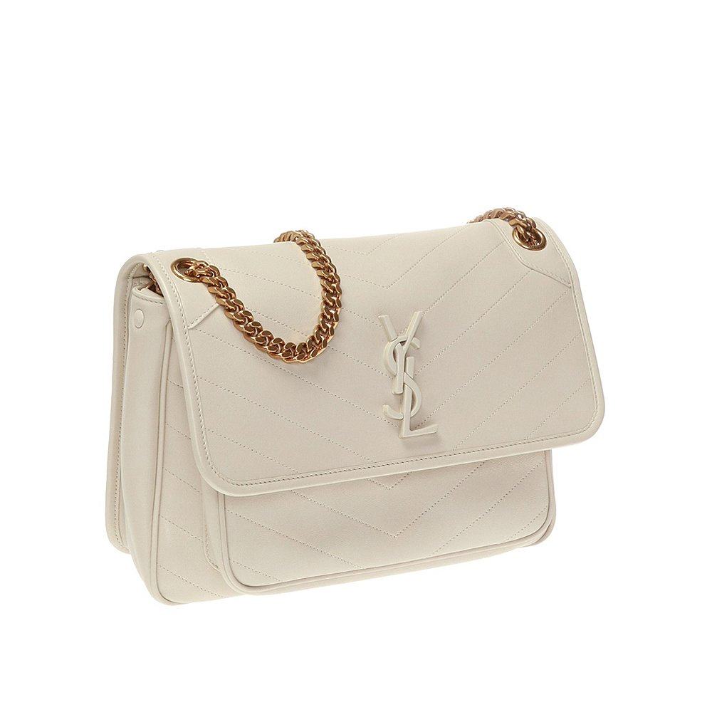 香港直邮圣罗兰女士米色字母链条包 天猫国际香港直购女士包袋