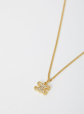 CELINE 女士项链 460GB6BZI35OR CO 黄色 Triomphe rhinestone ne