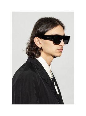 GUCCI 男士太阳镜 733376J07401012 SS2024 灰色 方框太阳镜古驰