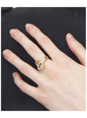 奢淘 Alexander McQueen 镶钻骷髅戒指 女 A00029J16GS