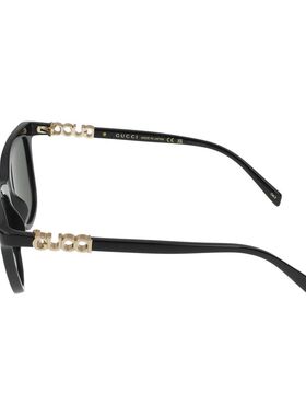 1h可退 潮奢 Gucci 古驰 女士 GG2032S 001 52/16/140 全黑灰色太