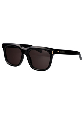 1h可退 GUCCI 男士太阳镜 GG1523S001 AW2025 黑色 logo标识太阳