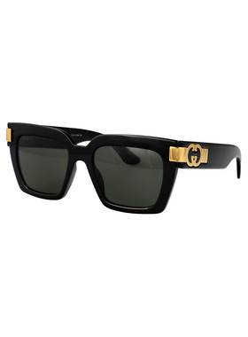 GUCCI 女士眼镜 GG1689S001 SS2025 黑色 几何框太阳镜古驰