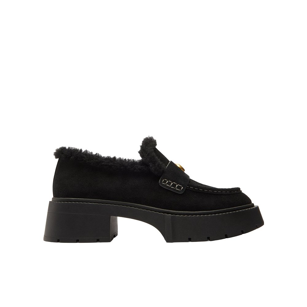 1h可退 COACH 女士休闲鞋 CCH84BLK AW2025 黑色 Leah 厚底乐福鞋 - 图2