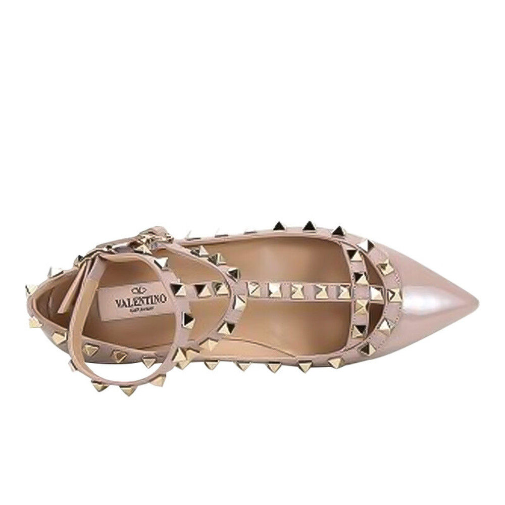 Valentino Garavan 女款粉色铆钉皮革绑脚平底鞋,淘宝优惠券,粉丝福利购,淘宝优惠卷