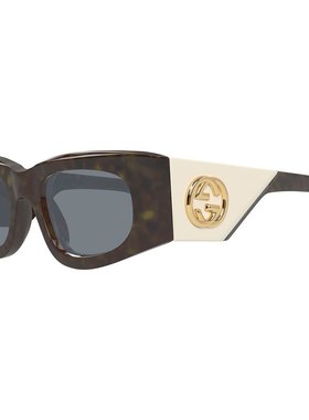 GUCCI 女士眼镜 GG1664S003 SS2025 灰色几何框 古驰太阳镜