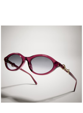 GUCCI 女士眼镜 A000Q0J07406150 AW2026 灰色 椭圆形镜框太阳镜