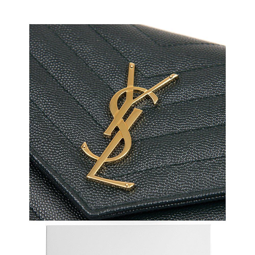 香港直邮圣罗兰女士绿色字母单肩包 天猫国际香港直购女士包袋