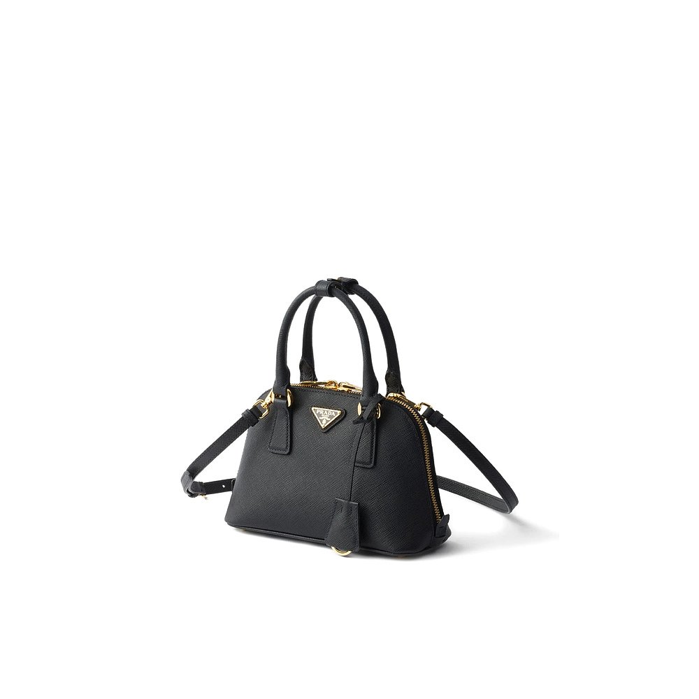 1h可退 PRADA 女士手提包 1BA851VEOONZVF0002 AW2025 黑色贝壳包 - 图1