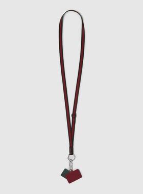 GUCCI 男士吊坠 817378HAAKK8558 SS2025 深棕色 手机挂绳