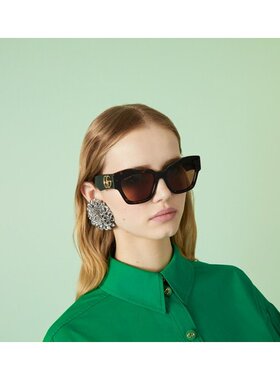 1h可退 奢淘 Gucci 徽标太阳镜 女 755251J0740古驰