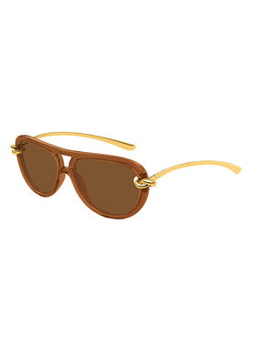 BOTTEGA VENETA 女士太阳镜 BV1418S004 CO 棕色 全框太阳镜