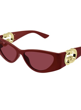 1h可退 GUCCI 女士眼镜 GG1824S003 CO 红色 几何太阳镜