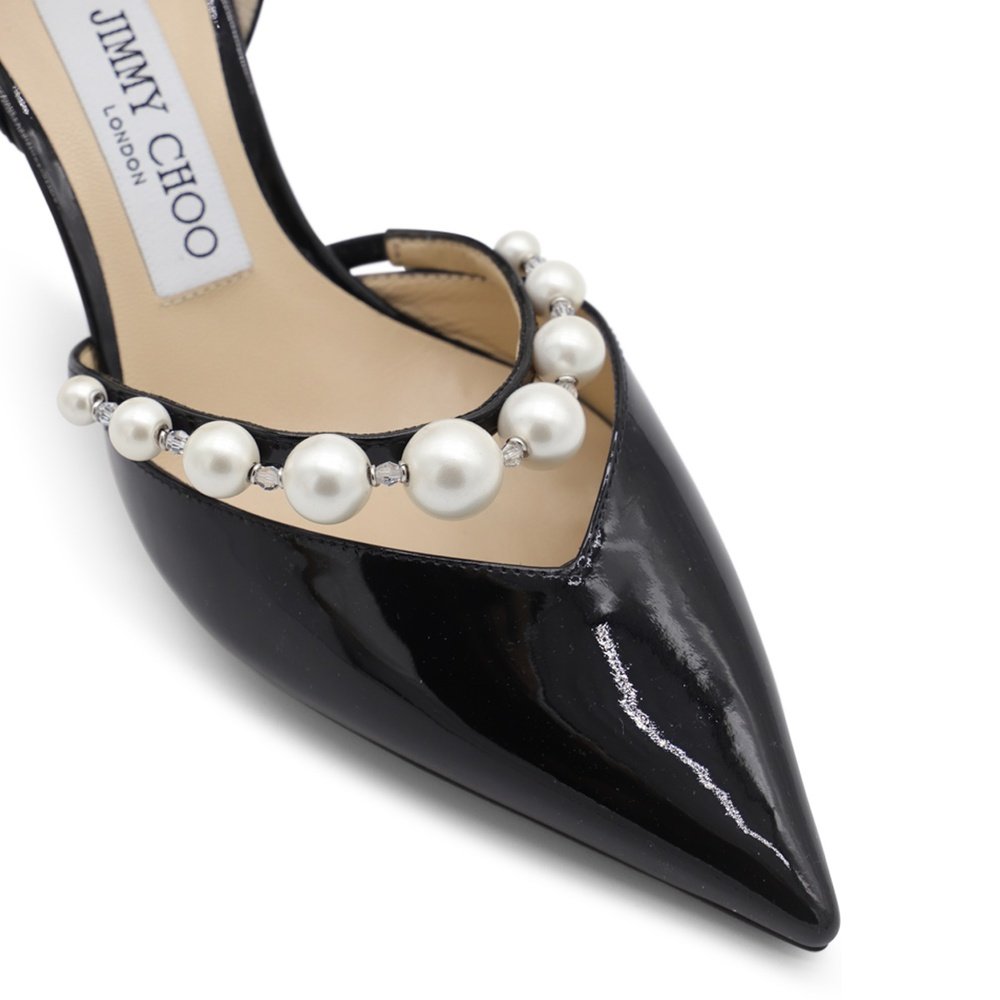 1h可退 潮奢 Jimmy Choo 周仰杰 女士 AURELIE 黑色皮质浅口鞋 AU,淘宝优惠券,粉丝福利购,淘宝优惠卷