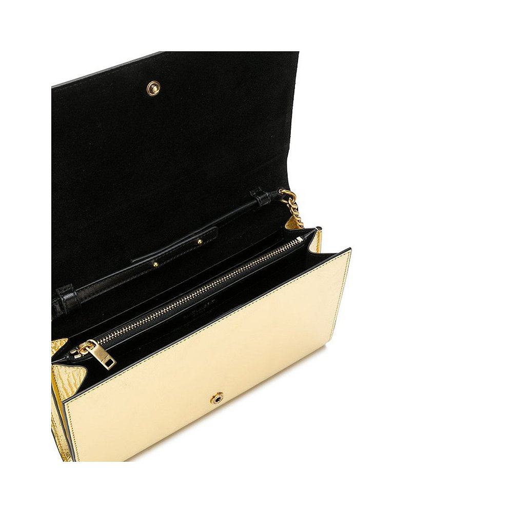 香港直邮圣罗兰女士金色皮革斜挎包 天猫国际香港直购女士包袋