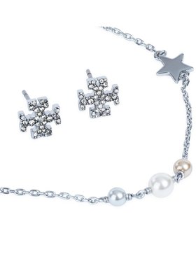 TORY BURCH 女士项链 165322056 SS2025 灰色珍珠吊坠