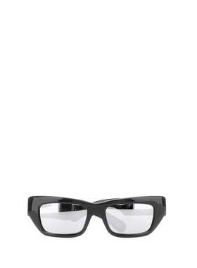 GUCCI 男士太阳镜 733383J07401081 SS2023 灰色 矩形框太阳镜