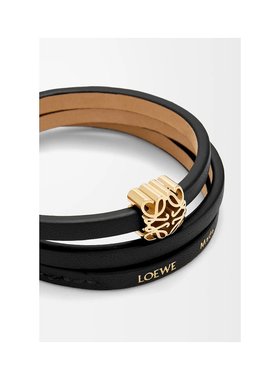 LOEWE 女士手链手镯 J242TWLX031100 AW2025 黑色 Anagram Bombe