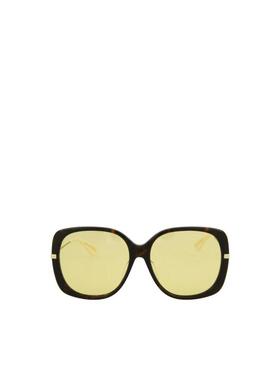 1h可退 GUCCI 女士眼镜 GG0511SA005 SS2021 黄色 方框太阳镜