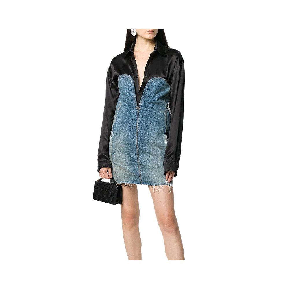 香港直邮圣罗兰女士花朵边牛仔裙 天猫国际香港直购半身裙