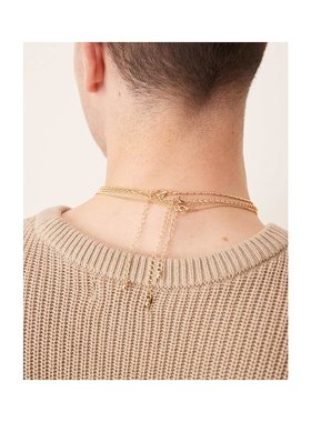 1h可退 潮奢 ASOS 男士 设计多晶石坠饰项链(三件套)(金色)吊坠