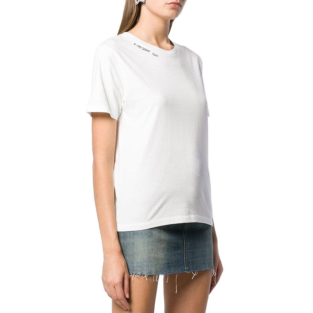 香港直邮圣罗兰女士白色圆领t恤 天猫国际香港直购T恤