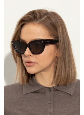 1h可退 TOM FORD 女士太阳镜 FT119005352H CO 棕色配饰