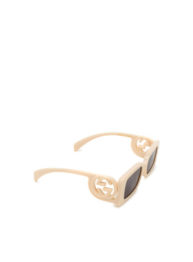 GUCCI 女士太阳镜 GG1325S013 AW2024 古驰 金色矩形框太阳镜